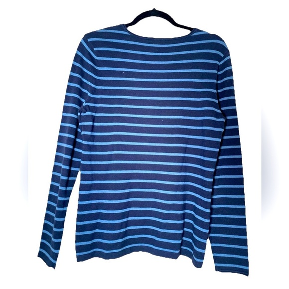 J Mclaughlin Womens Poet Sweater Long Sleeve Stripe Nautical Cotton Modal Sz M - Picture 2 of 12